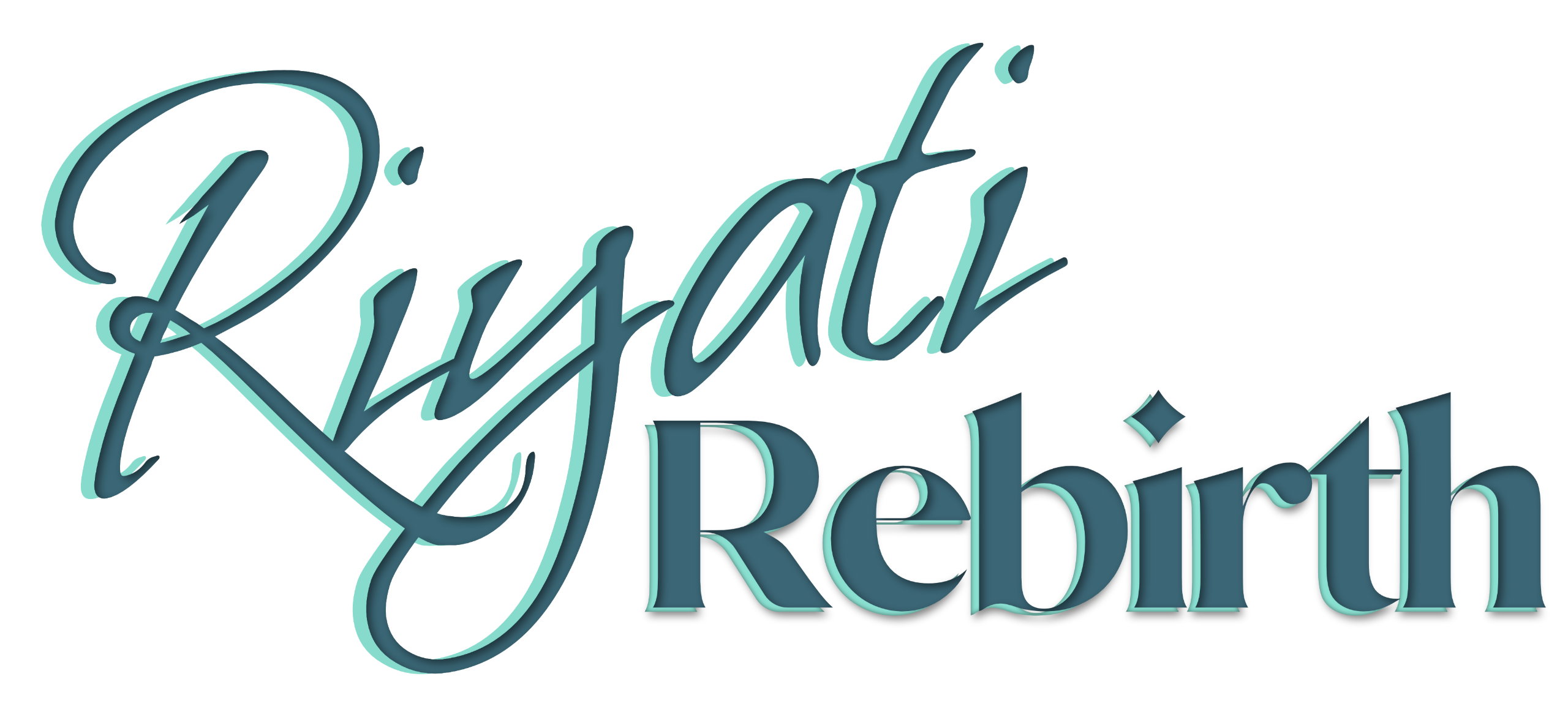 Riyati Rebirth's logo, which has "Riyati" in a cursive handwriting font and "Rebirth" in a block print font